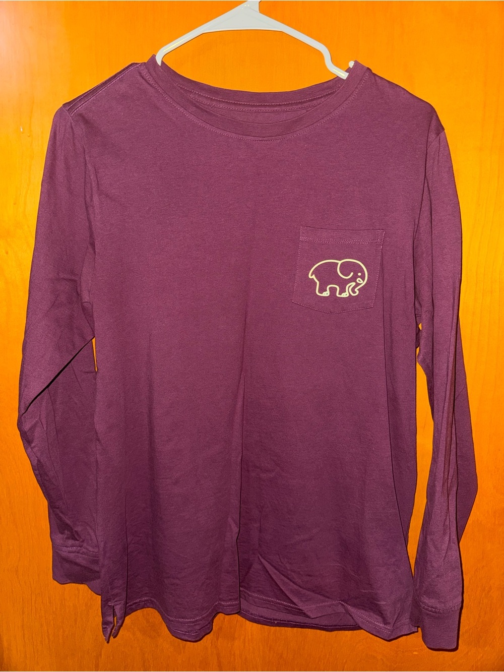 ivory ella Long-Sleeve Pocket Tee in Plum